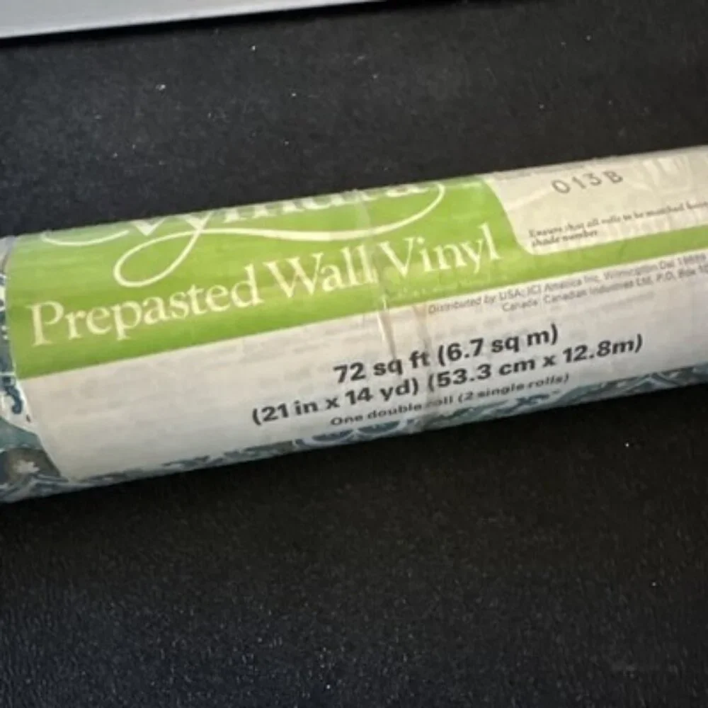 Vymura NEW VINTAGE Prepasted Wall Vinyl 72 SF Boston Blue